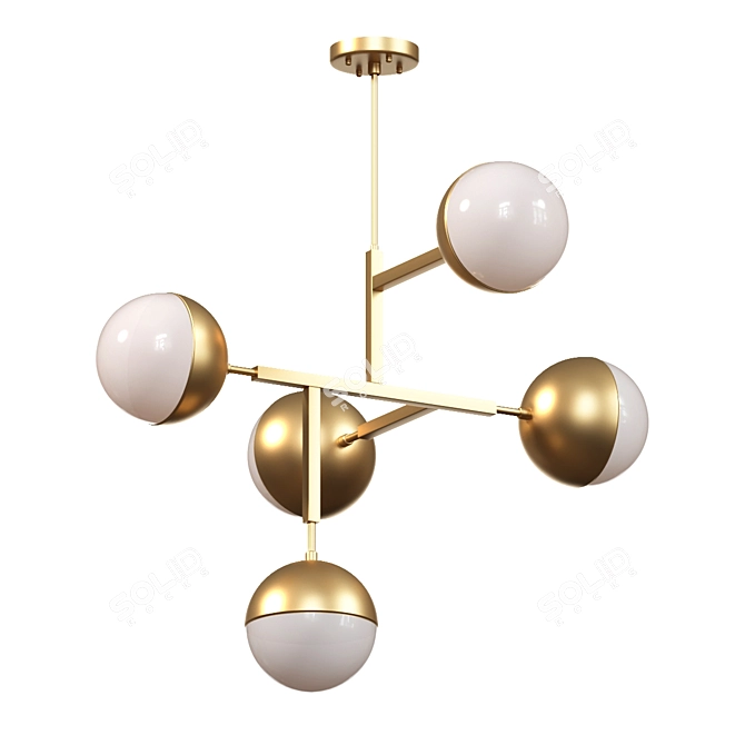 Modern Industrial Ball Pendant 3D model image 2