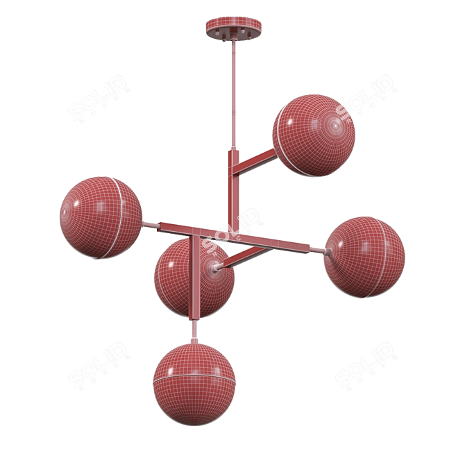 Modern Industrial Ball Pendant 3D model image 3