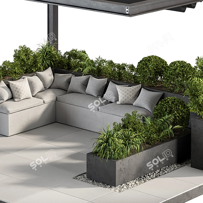 Roof Garden Pergola Set 3D model image 3