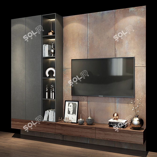 Modern TV Shelf: Stylish & Functional 3D model image 3