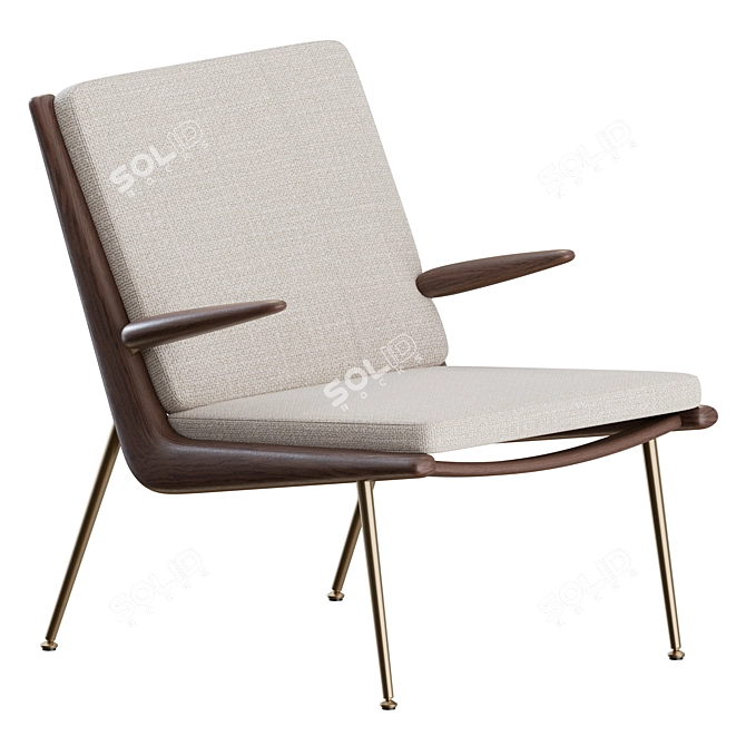 Sleek Boomerang Armchair: Modern Comfort. 3D model image 1