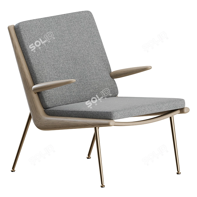 Sleek Boomerang Armchair: Modern Comfort. 3D model image 2