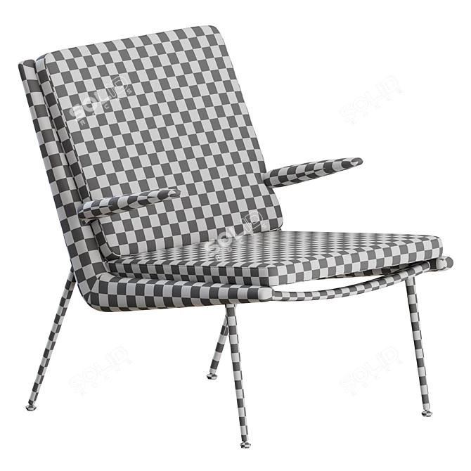 Sleek Boomerang Armchair: Modern Comfort. 3D model image 3