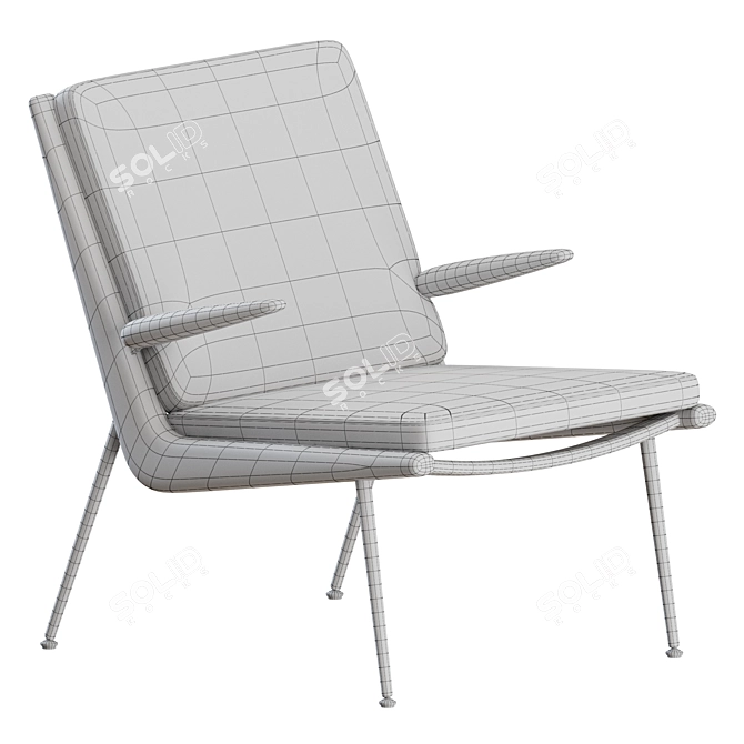 Sleek Boomerang Armchair: Modern Comfort. 3D model image 4