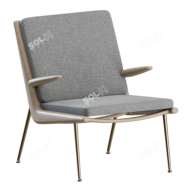 Sleek Boomerang Armchair: Modern Comfort. 3D model image 5