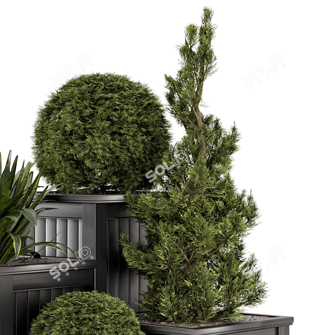 Lush Garden Set: Bush & Tree 3D model image 3