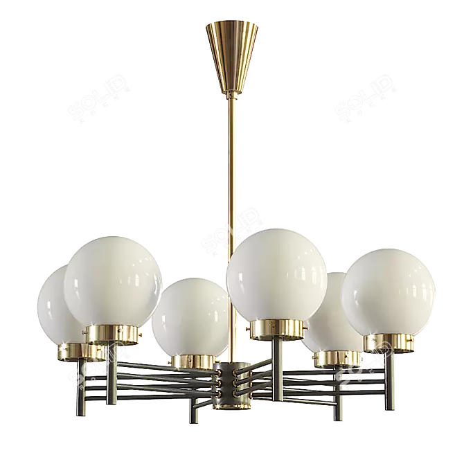 Art Deco 40 Studio Handle Chandelier 3D model image 1