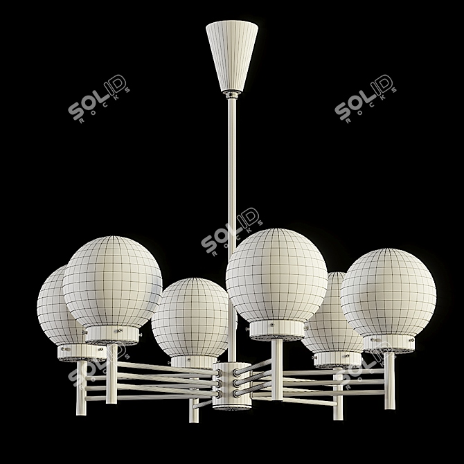 Art Deco 40 Studio Handle Chandelier 3D model image 3