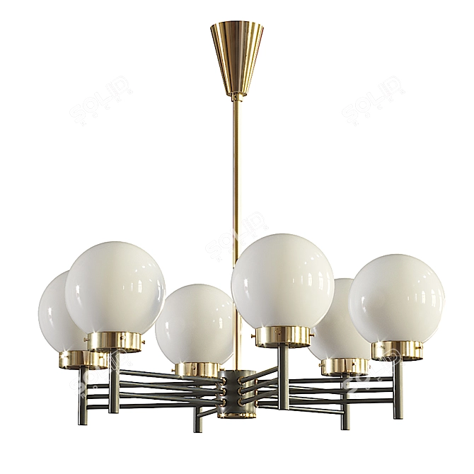 Art Deco 40 Studio Handle Chandelier 3D model image 4