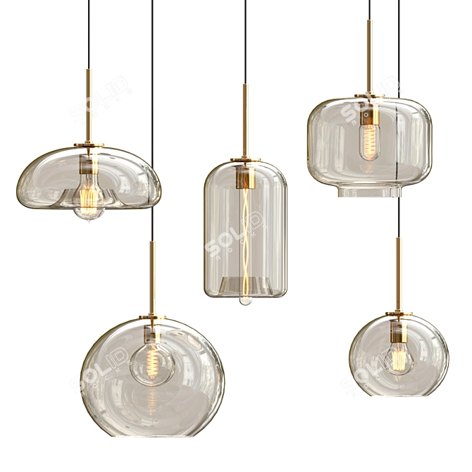 Elegant Genea Pendants: Illuminate with Style 3D model image 2