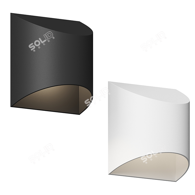 Sleek LED Outdoor Sconce 3D model image 2