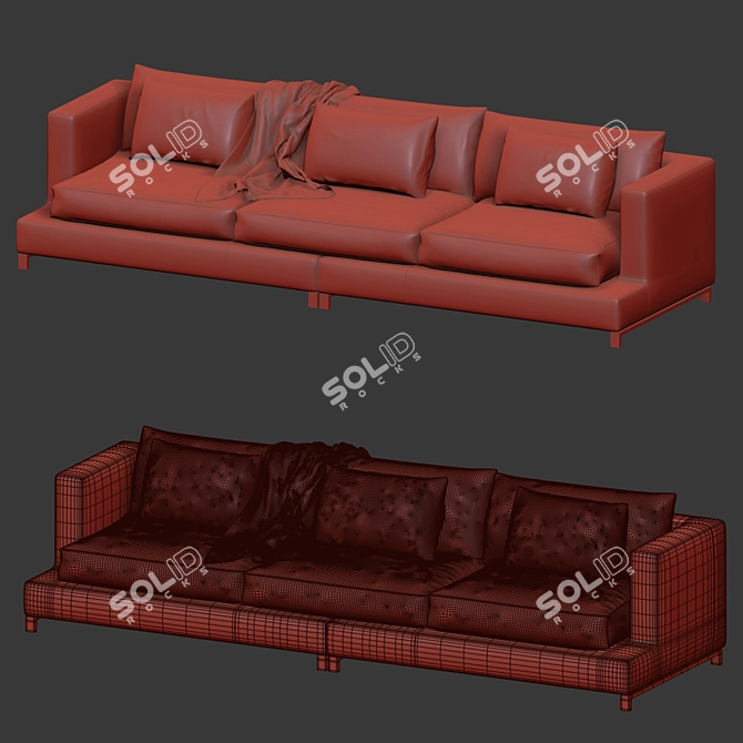 Burbury: Contemporary Comfort Sofa 3D model image 3