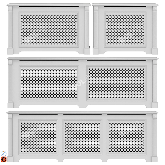 Elegant Radiator Screen Set 3D model image 1