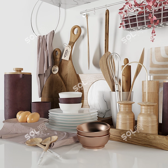 Modern Kitchen Essentials 3D model image 2