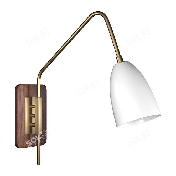 Modern Walnut Wall Sconce by Blueprint Lighting 3D model image 1