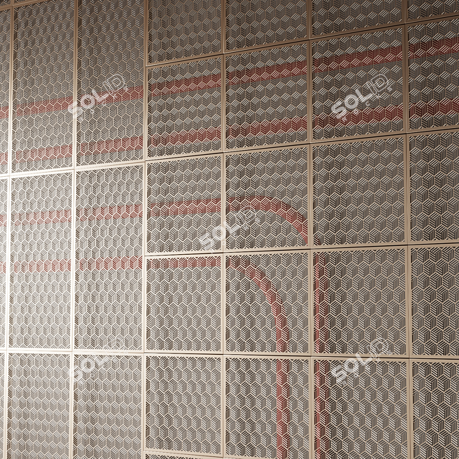 Perforated Metal Decor Panels 3D model image 2