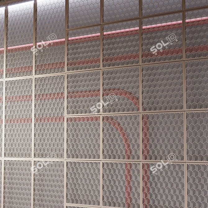 Perforated Metal Decor Panels 3D model image 4