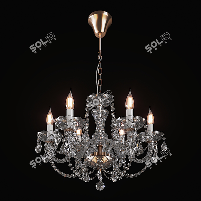 Elegant Crystal Chandelier 3D model image 1