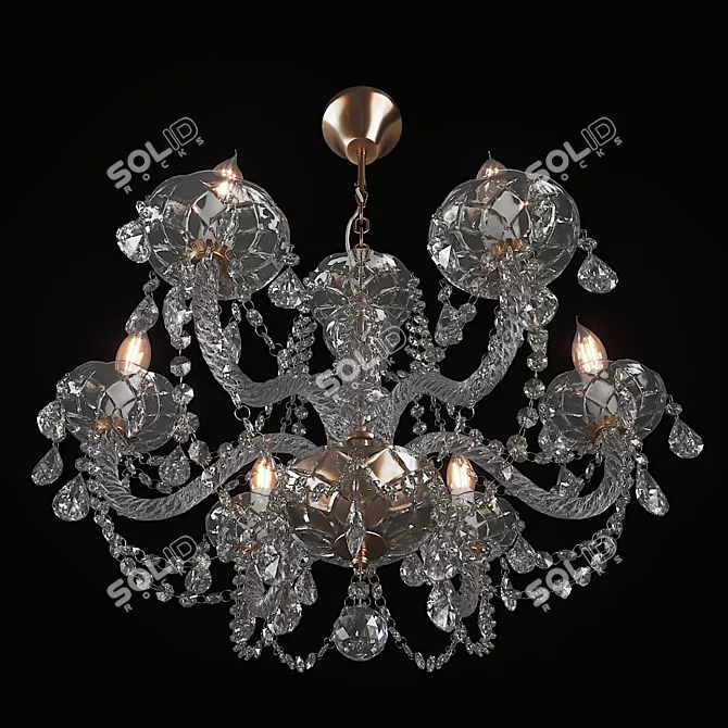 Elegant Crystal Chandelier 3D model image 2