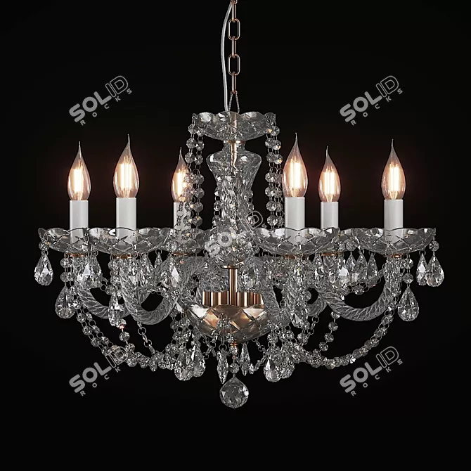 Elegant Crystal Chandelier 3D model image 4