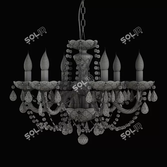 Elegant Crystal Chandelier 3D model image 5