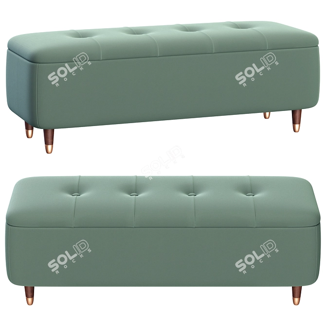 Elegant Margot Ottoman Bench 3D model image 1