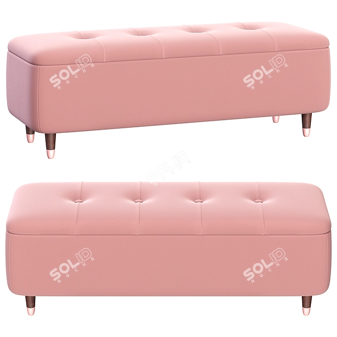 Elegant Margot Ottoman Bench 3D model image 2