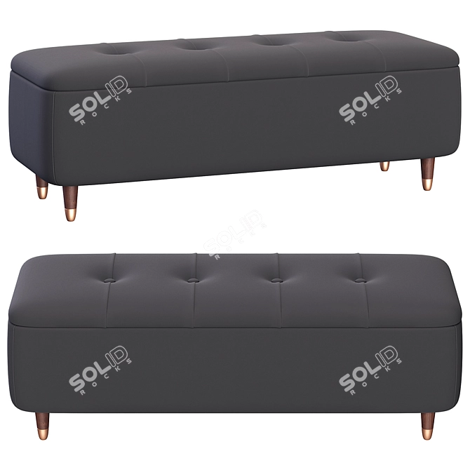 Elegant Margot Ottoman Bench 3D model image 3