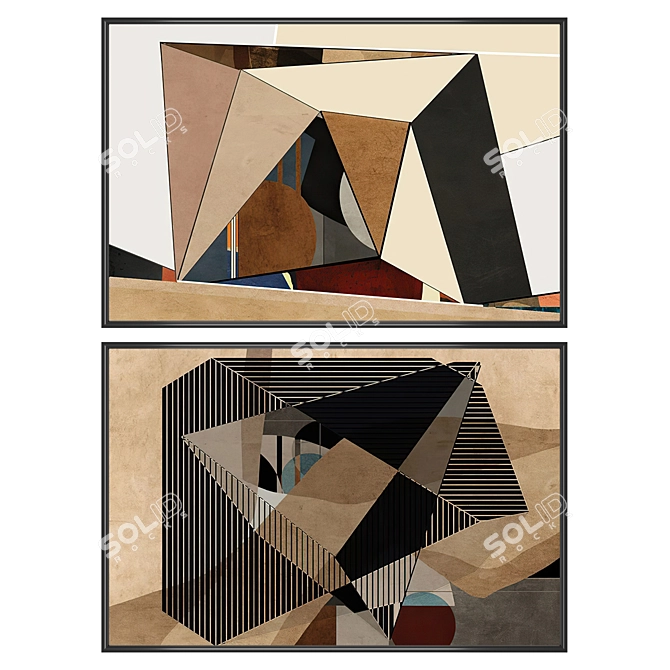 Elegant Wall Art Set: No. 3590 3D model image 1