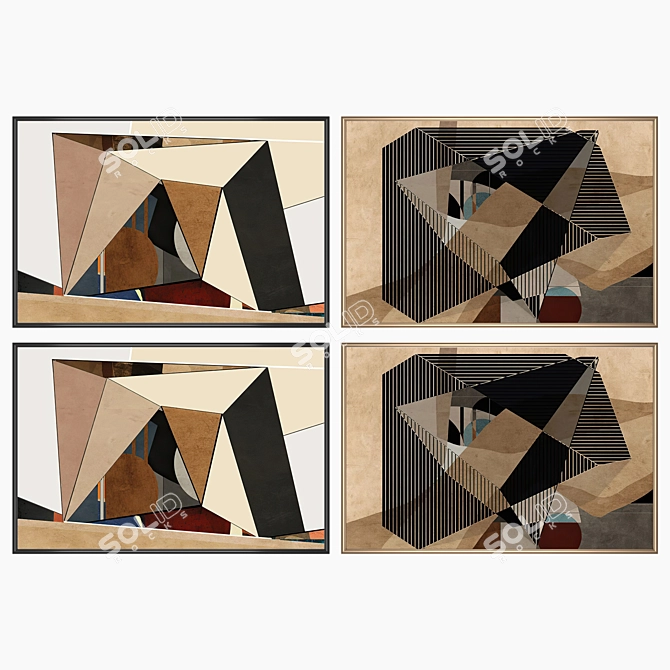 Elegant Wall Art Set: No. 3590 3D model image 2