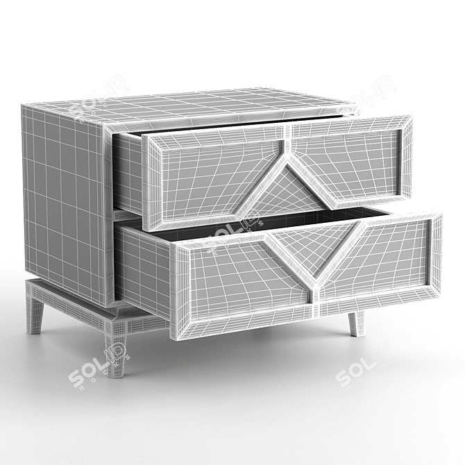 Frato Diamond Bedside Table - Elegant and Luxurious 3D model image 5