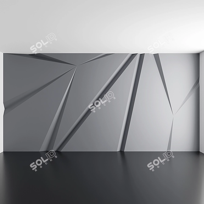 3D Panel Plain: Bold Geometric Shapes 3D model image 1