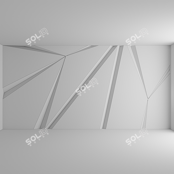 3D Panel Plain: Bold Geometric Shapes 3D model image 3