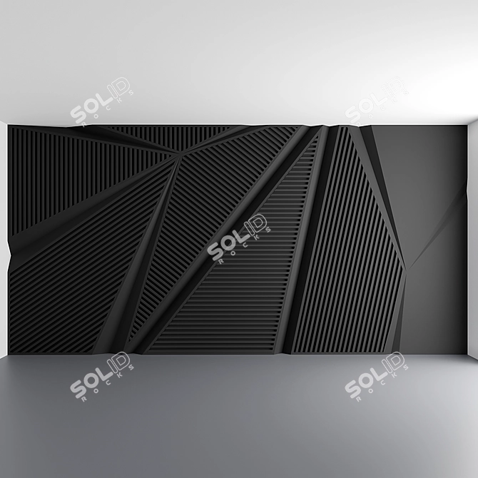 Large Angled 3D Gypsum Panels 3D model image 1