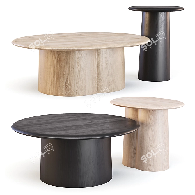  Nordic Oak: Proto Coffee & Side Tables 3D model image 1