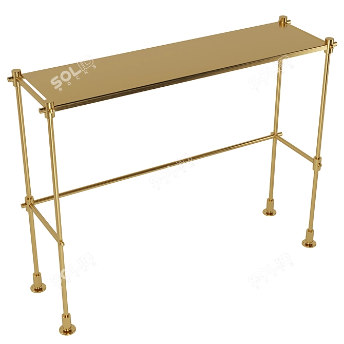 Elegant Brass Dressing Table 3D model image 1