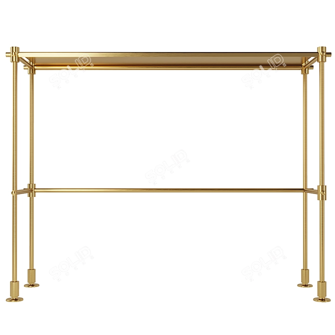 Elegant Brass Dressing Table 3D model image 2