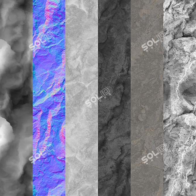 Seamless Cliff Wall Textures 3D model image 3