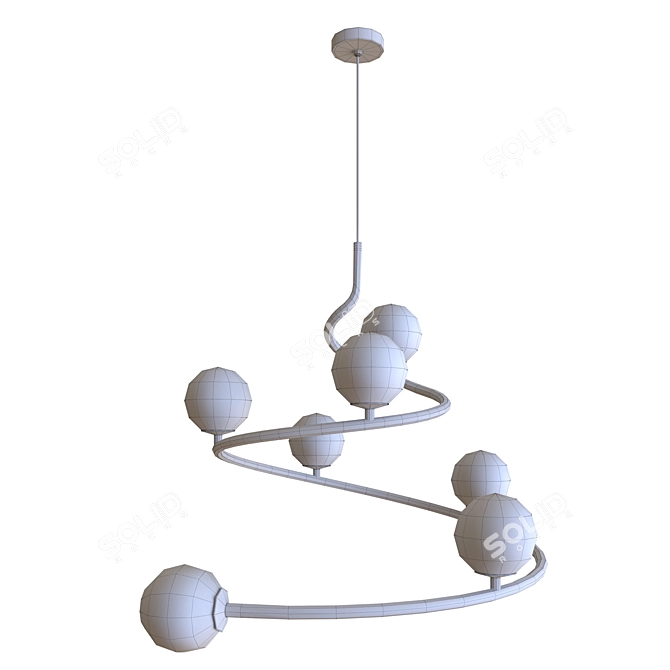 Sleek Metal Curl Sculpture 3D model image 2