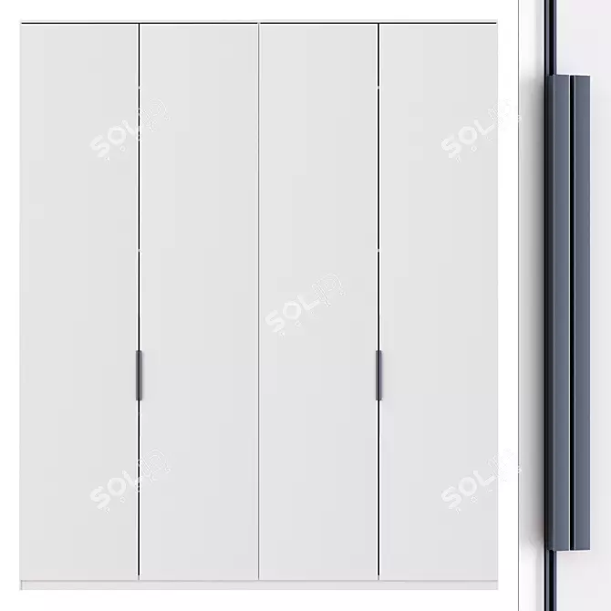 Minimalist Wardrobe: H 2850mm x L 2400mm 3D model image 1