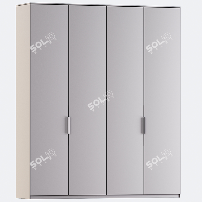 Minimalist Wardrobe: H 2850mm x L 2400mm 3D model image 3