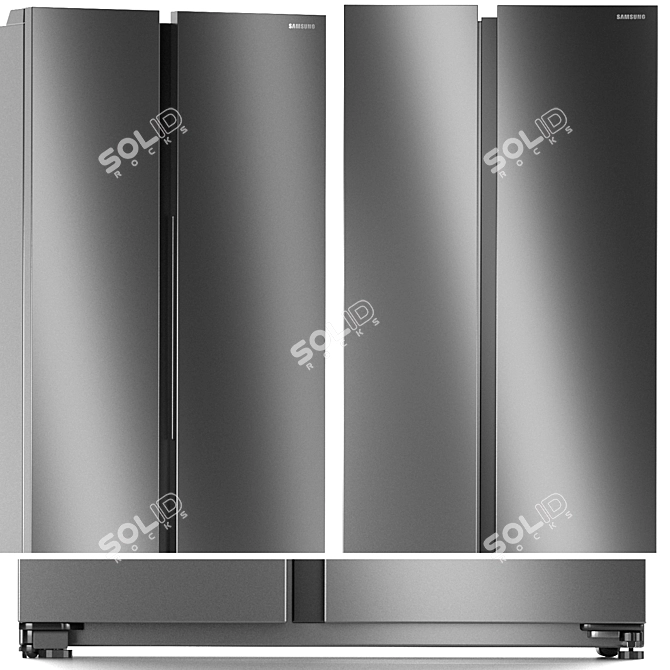 Samsung Refrigerator Set 6: SpaceMax Side-by-Side, RB36T604FSA, RT35K5440S8 3D model image 2