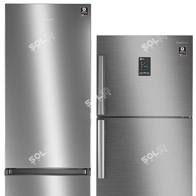 Samsung Refrigerator Set 6: SpaceMax Side-by-Side, RB36T604FSA, RT35K5440S8 3D model image 3