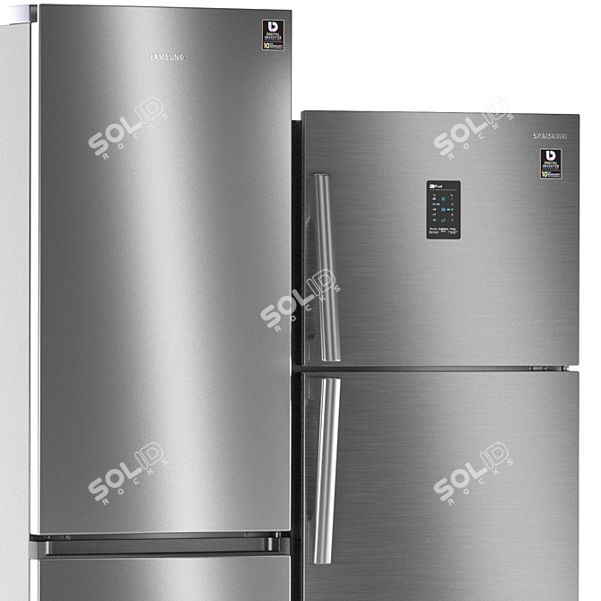 Samsung Refrigerator Set 6: SpaceMax Side-by-Side, RB36T604FSA, RT35K5440S8 3D model image 4