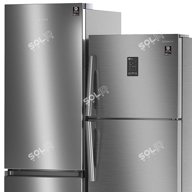 Samsung Refrigerator Set 6: SpaceMax Side-by-Side, RB36T604FSA, RT35K5440S8 3D model image 5