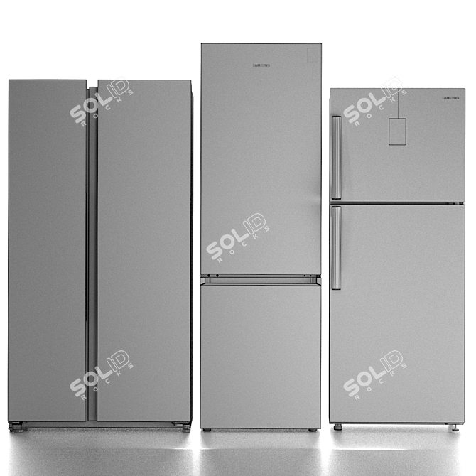 Samsung Refrigerator Set 6: SpaceMax Side-by-Side, RB36T604FSA, RT35K5440S8 3D model image 6