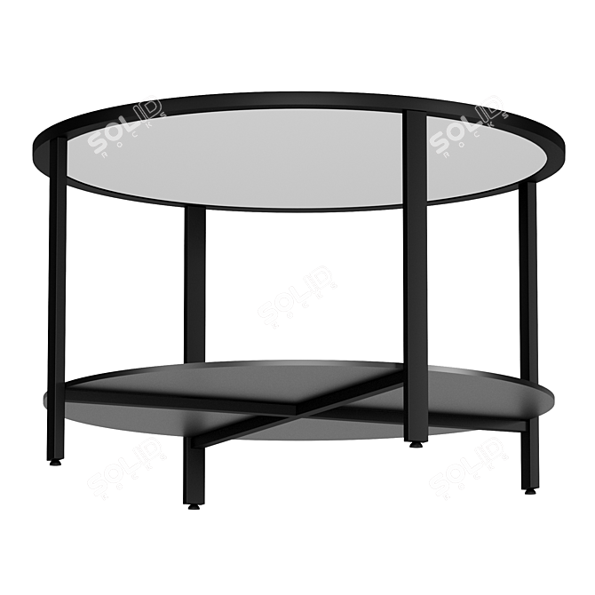 Sleek Black Glass Coffee Table 3D model image 2