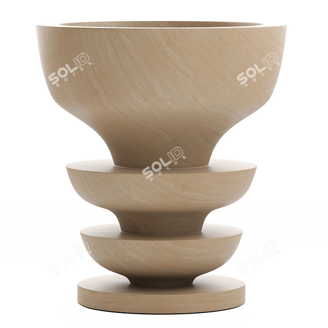 Pimar Ondulation: Italian Design Sculptural Stone Vase 3D model image 1