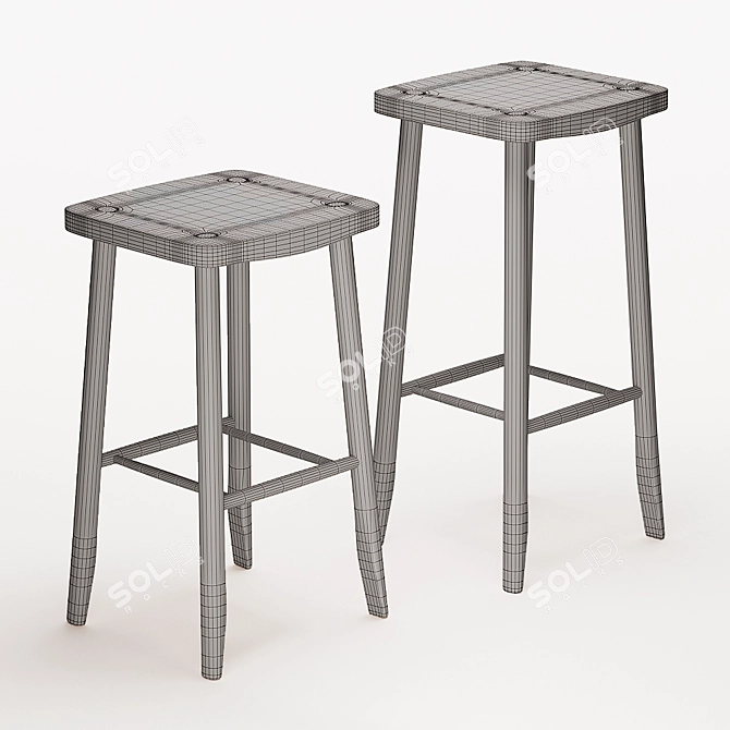 Sleek Stool: Stylish and Modern 3D model image 7