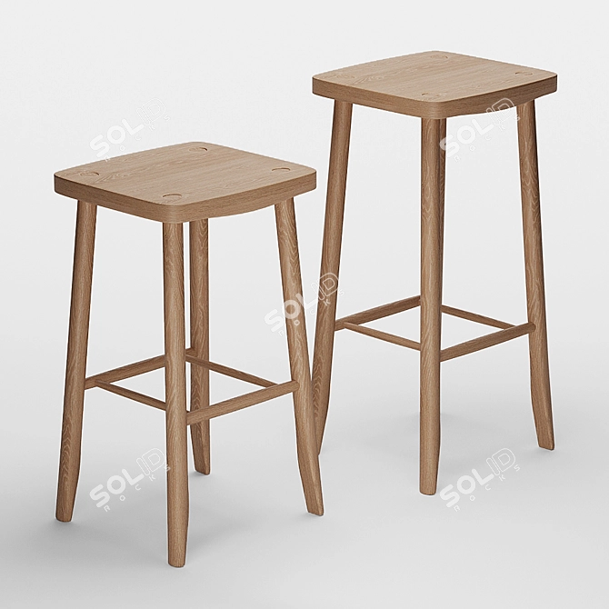 Sleek Stool: Stylish and Modern 3D model image 8